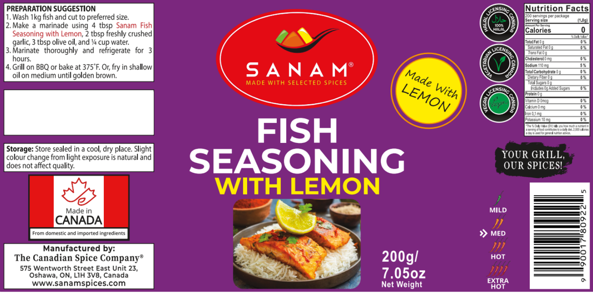 Sanam Fish Seasoning Lemon | Spice & Flame