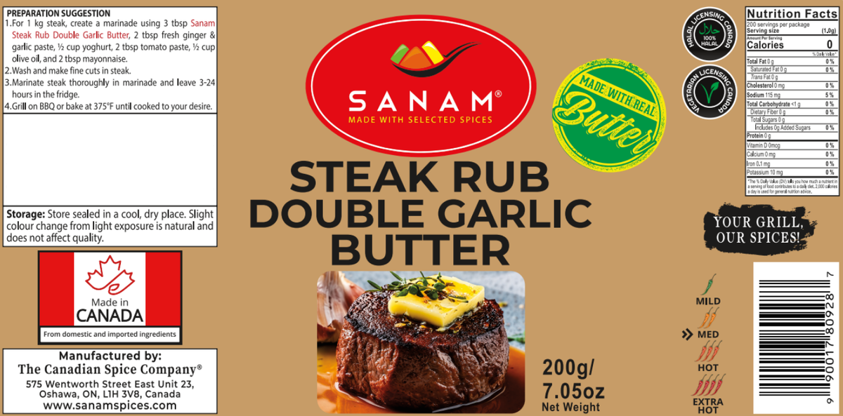 Sanam Steak Rub Double Garlic Butter | Spice & Flame