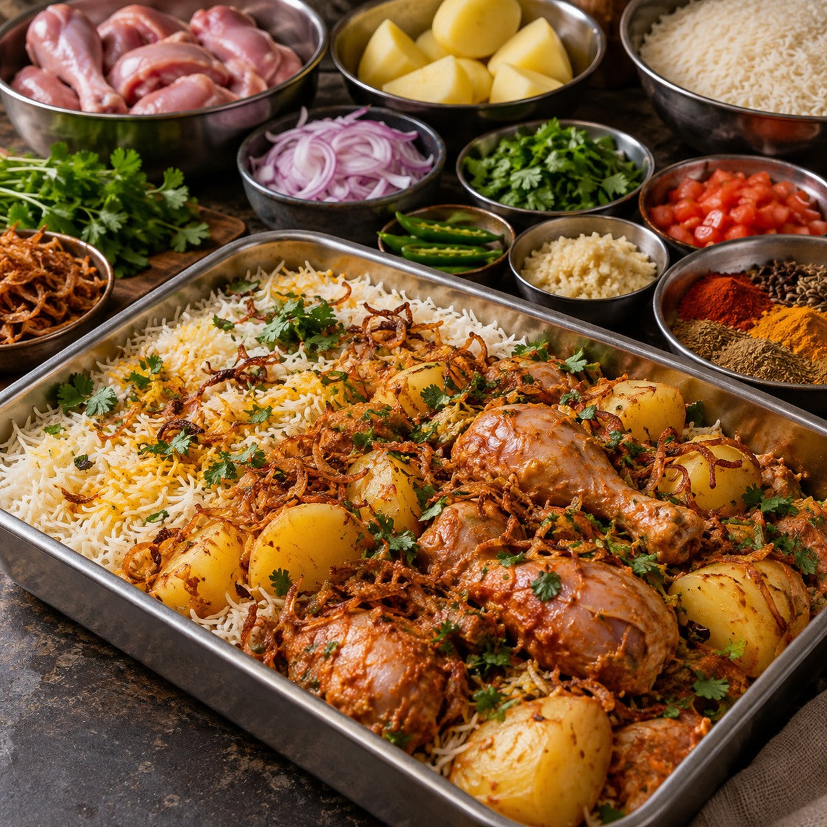 Homemade Sindhi Chicken Biryani