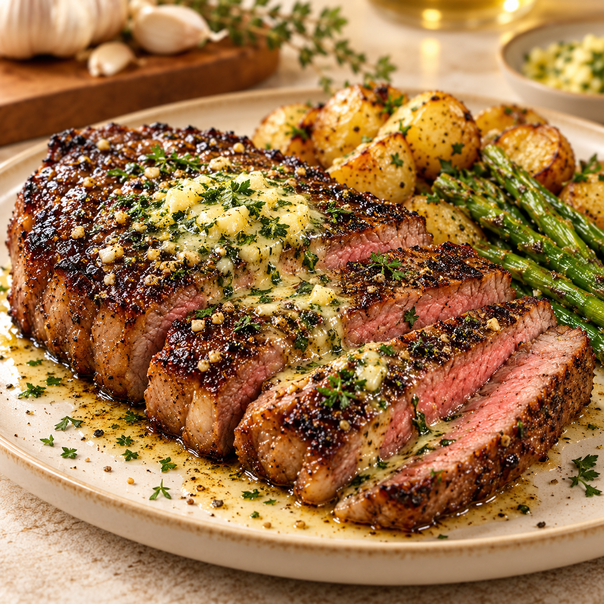 Double Garlic Butter Steak