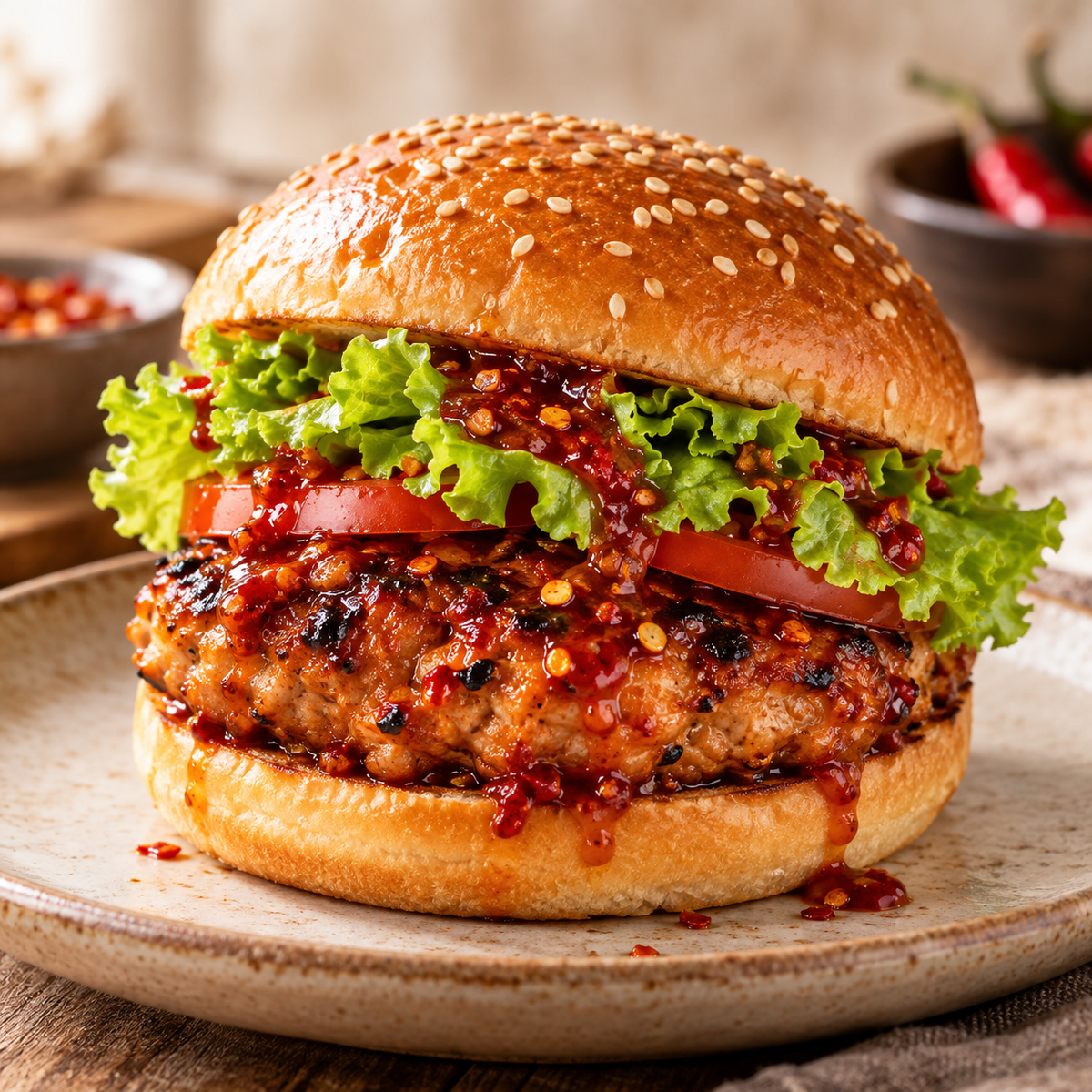 SAFIZ Firecracker Burger | Spice & Flame